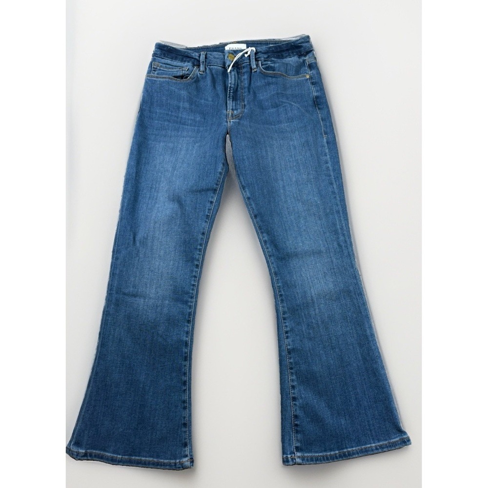 FRAME Womens Le Crop Mini Boot Jeans Size 30 Mid Rise Blue Crop